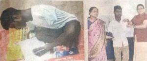 महेश के दोनों हाथ नहीं पैरों से दे रहा 12 वी बोर्ड की परीक्षा