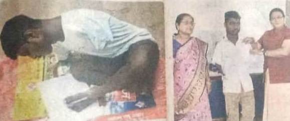 महेश के दोनों हाथ नहीं पैरों से दे रहा 12 वी बोर्ड की परीक्षा